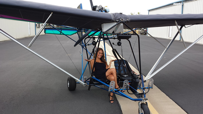 1947 Lyn Villanueva, friend of Torrey, said: 'watching the Quicksilver Sport 2SE take off was so exhilarating. I can't wait to experience of flying with a bird's eye view of the landscape